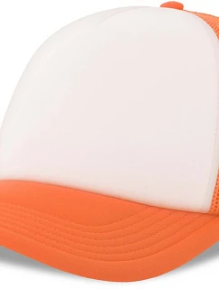 Atlantis Headwear Rapper-S 5-panelová truckerová čiapka 33.0262 biela/oranžová fluo