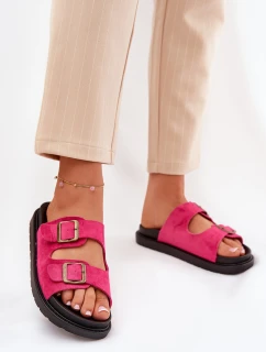Dámské Pantofle Na Platformě S Přezkami Fuchsie model 21688697 - Boto