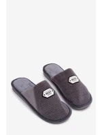 Pánské pantofle s výšivkou šedé model 21793926 - Boto Pánské pantofle s výšivkou šedé model 21793926 - Boto