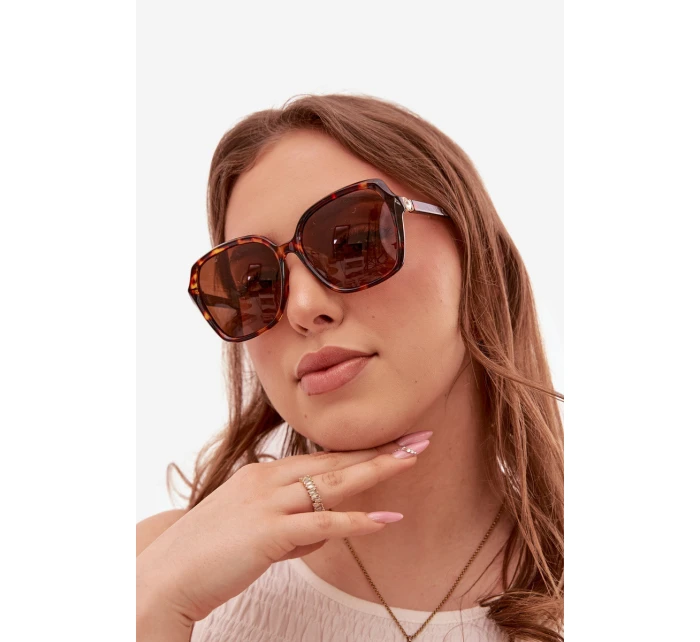 Dámské sluneční brýle s krystaly Hnědé