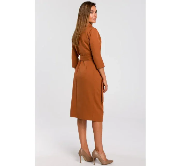 S175 Zavinovacie šaty s viazaním - červené