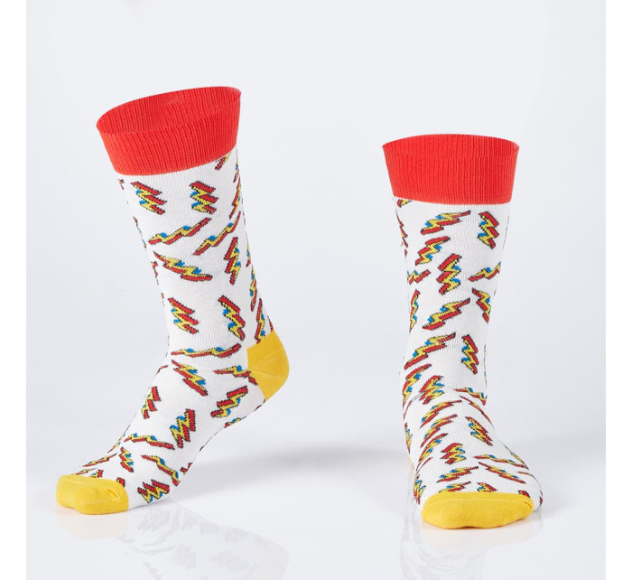 Krémové pánske ponožky s bleskom