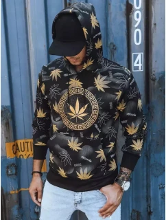 Pánska mikina s potlačou čierna FashionStreet BX5318