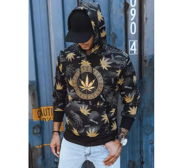 Pánska mikina s potlačou čierna FashionStreet BX5318