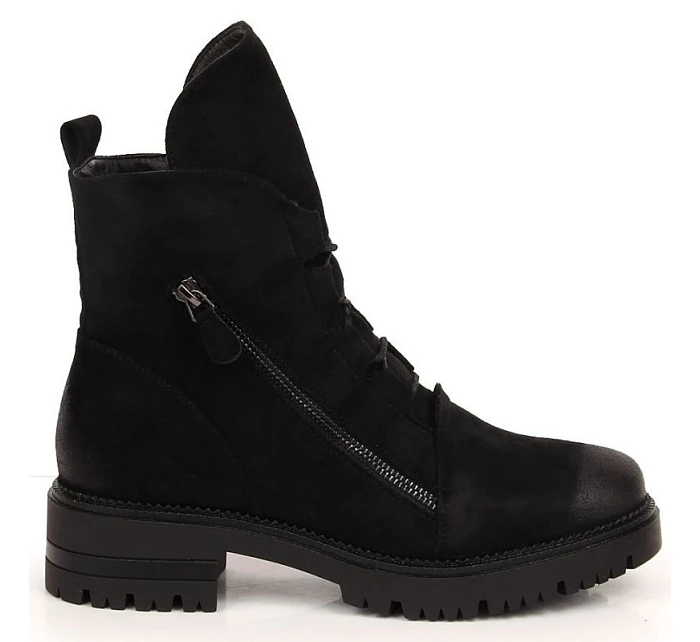 W model 22112838 zateplené boty na zip černé - Potocki