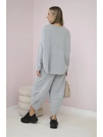 Bavlněná mikina kalhoty set šedá Bavlněná mikina kalhoty set šedá