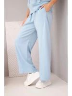 Dámská máslová souprava mikina s kapucí a volné kalhoty se šňůrkou modrá