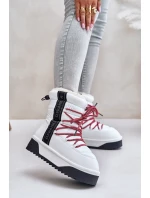 Śniegowce Damskie Na Grubej Podeszwie Wegańskie D.Franklin DFSH371007 Białe