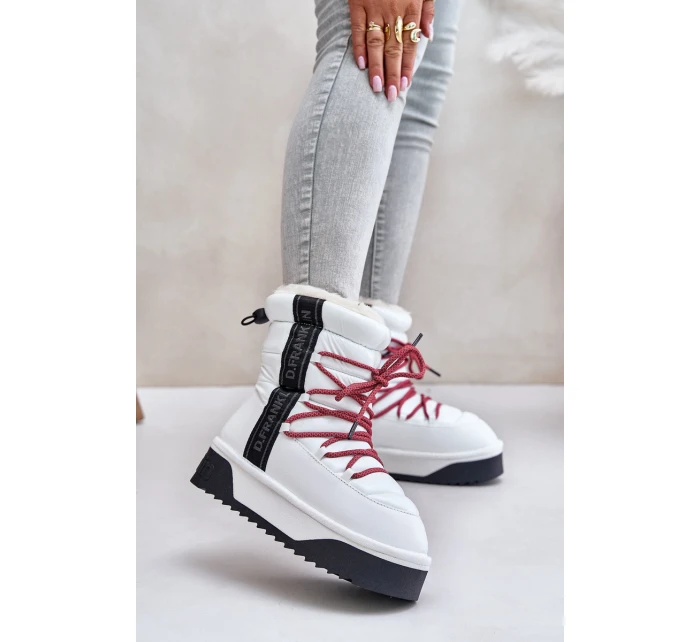 Śniegowce Damskie Na Grubej Podeszwie Wegańskie D.Franklin DFSH371007 Białe