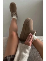 Śniegowce Damskie Na Platformie Ocieplane Futerkiem Khaki Vesirae Śniegowce Damskie Na Platformie Ocieplane Futerkiem Khaki Vesirae