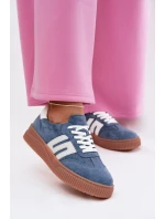 Dámské tenisky z přírodního semiše modré model 22027724 - EVENTO