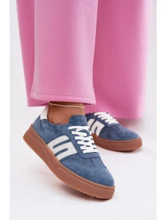 Dámské tenisky z přírodního semiše modré Delyssia