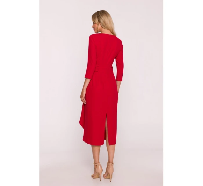 Šaty s volánkem model 21857916 červené - STYLOVE