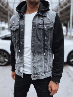 Pánská šedá džínová bunda s kapucí Dstreet model 21978842 - FashionStreet