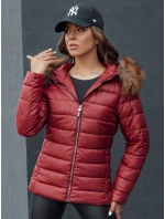 Dámska prešívaná zimná bunda s kapucňou ESTELLA bordová FashionStreet TY4530 Dámska prešívaná zimná bunda s kapucňou ESTELLA bordová FashionStreet TY4530