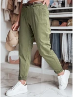 Dámské kalhoty chinos s páskem khaki Dstreet model 21986496 - FashionStreet