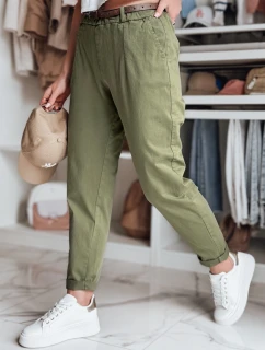 Dámske nohavice chinos s opaskom RELCIX khaki Dstreet UY2582