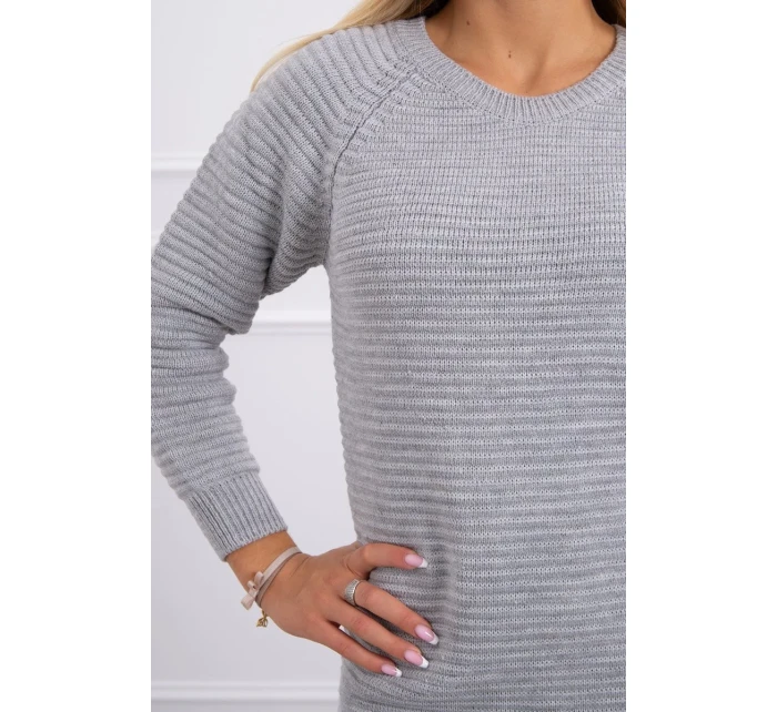 Svetr Pruhované šaty šedé Svetr Pruhované šaty šedé