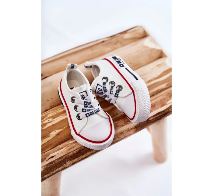 Dziecięce Skórzane Trampki BIG STAR KK374040 Białe Dziecięce Skórzane Trampki BIG STAR KK374040 Białe