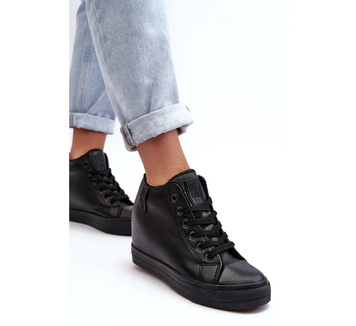 Dámské kožené boty na podpatku Big Star model 21637439 černé - Big Star Shoes