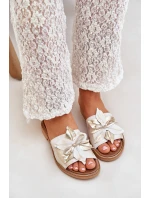 Klapki Z Ozdobą Skóra Naturalna Zazoo 3667 Złoty Przecierany Klapki Z Ozdobą Skóra Naturalna Zazoo 3667 Złoty Przecierany