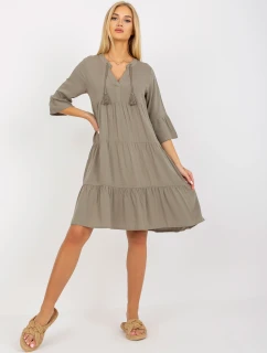Šaty D73761M30214A5EN khaki farba