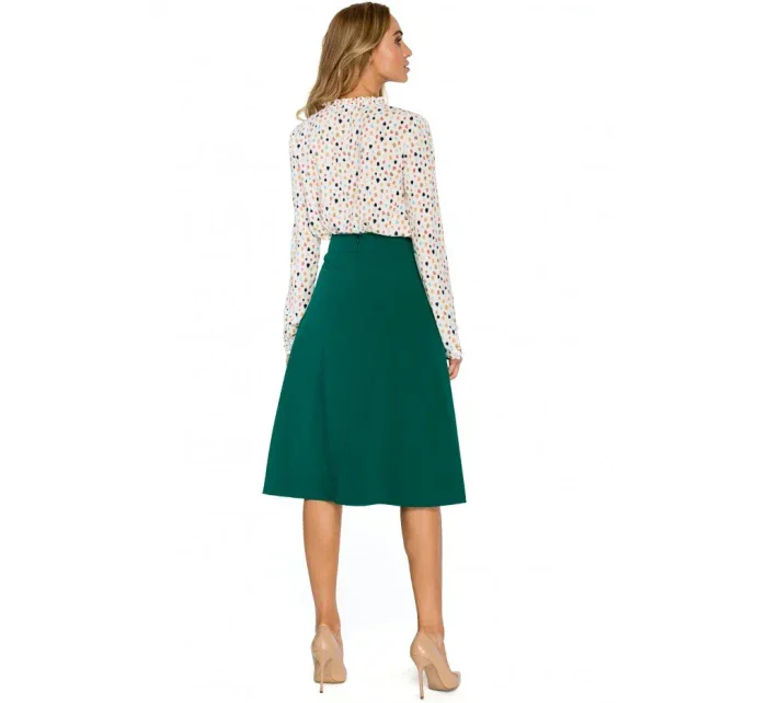 model 18001940 Midi sukně áčkového střihu zelená - STYLOVE
