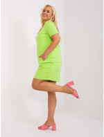 Svetlozelené rovné nadrozmerné šaty s dĺžkou po kolená