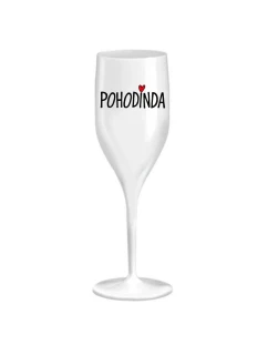 POHODINDA - bílá nerozbitná prosecco sklenice 150 ml