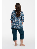 Dámske pyžamo Madison s 3/4 rukávmi a 3/4 nohavicami - print/utical