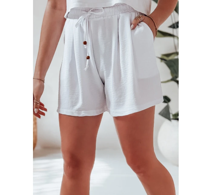 Dámske látkové šortky SUMMER TRIP white Dstreet SY0438