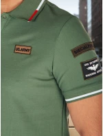 Pánske polo tričko so záplatami zelené FashionStreet PX0634