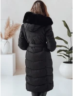 Dámská zimní dlouhá prošívaná bunda s kožešinou černá Dstreet model 21991288 - FashionStreet