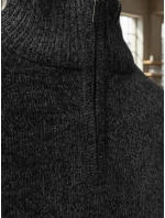 Pánsky sveter s golierom tmavosivý FashionStreet WX2351 Pánsky sveter s golierom tmavosivý FashionStreet WX2351