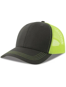 Atlantis Headwear Sonic-S 6-panelová truckerová čiapka 33.0259 tmavošedá/žltá fluo