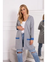 Dvojfarebná pláštenka s kapucňou nevädza + sivá Dvojfarebná pláštenka s kapucňou nevädza + sivá