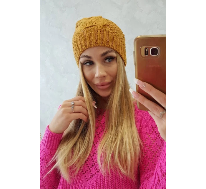 Sandra K210 horčicová fleecová čiapka