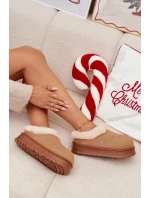 Dámské pantofle s kožíškem Camel model 21772655 - Boto Dámské pantofle s kožíškem Camel model 21772655 - Boto