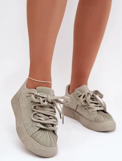 Ozdobené dámské tenisky zelené model 21834867 - Boto