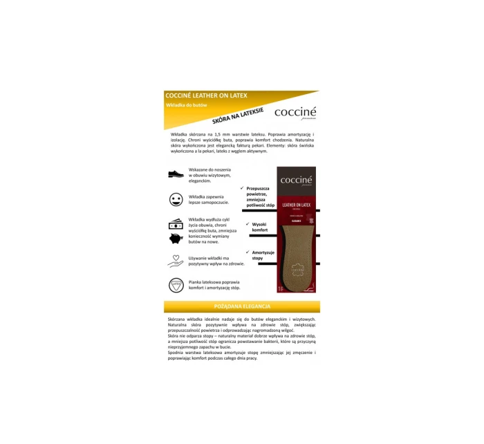 Coccine Leather On Latex Foam Wkładki Skórzane Na Lateksie