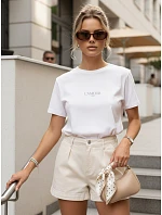 Dámské tričko oversize s výšivkou PARISSTEN bílé FashionStreet RY2886