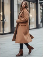 Dámský zimní kabát dlouhý oversize camel Dstreet model 21995099 - FashionStreet