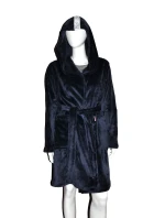 Krátky dámsky župan De Lafense 626 Abigail, kapucňa