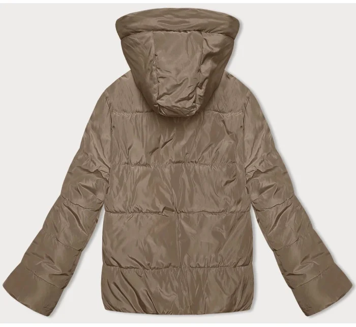 Dámska krátka obojstranná bunda S'west black and beige (B8182-1012)