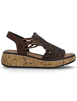 Hnědé dámské sandály na platformě Rieker V1765-24