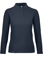 B&C ID.001 LSL /women Dámske piqué polo s dlhým rukávom 01.0I13 tmavomodrá