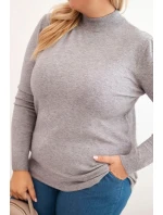 Dámsky sveter v nadmernej veľkosti z viskózy s rolákom sivej farby Dámsky sveter v nadmernej veľkosti z viskózy s rolákom sivej farby
