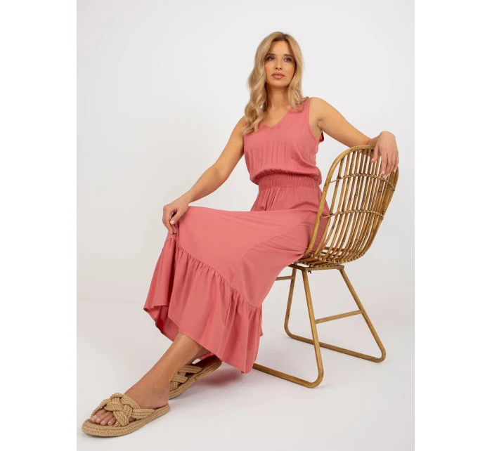 Šaty model 18372050 tmavě růžové - FPrice Šaty model 18372050 tmavě růžové - FPrice