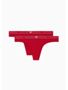 Dámske tangá 2PACK 163333 3F223 00173 červené - Emporio Armani