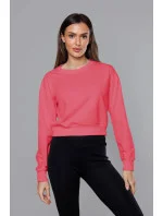 Tenká krátká dámská tepláková mikina v korálové barvě model 18378933 - J.STYLE Tenká krátká dámská tepláková mikina v korálové barvě model 18378933 - J.STYLE